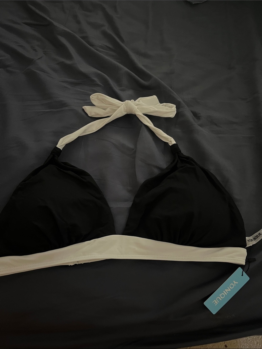 NWT Younique Black and White Bikini Top